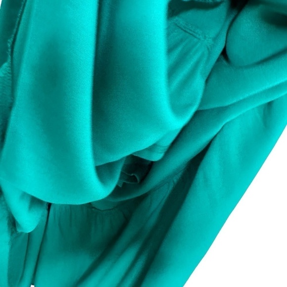 Andree by Unit Womens Tie Shoulder Tiered Maxi Dress Size Small Green Lined - Picture 4 of 7